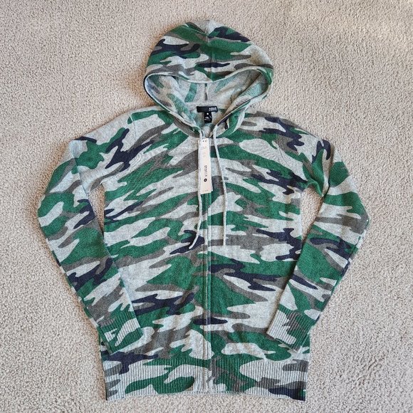 Aqua Sweaters - NWT Aqua 100% Cashmere cammo camouflage hoodie